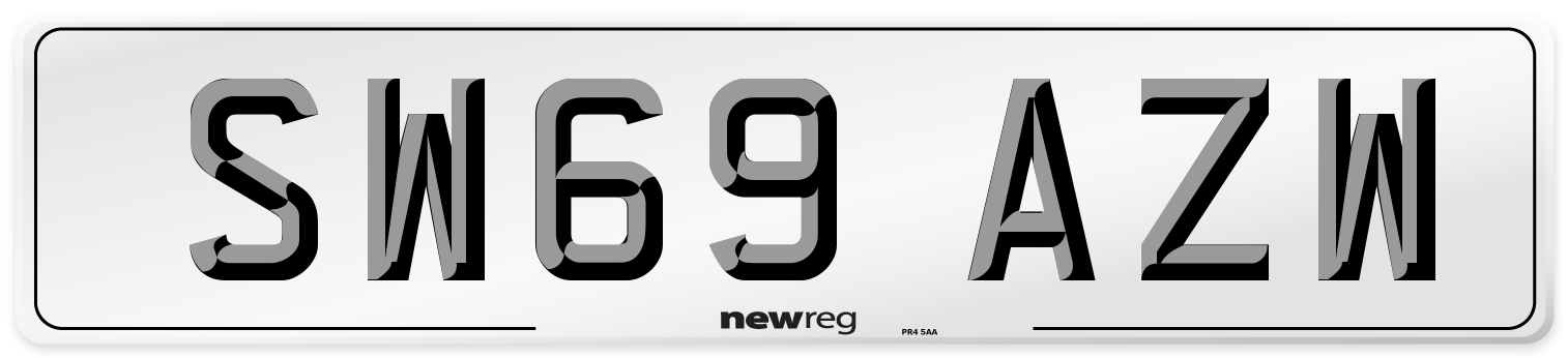 SW69 AZW Number Plate from New Reg